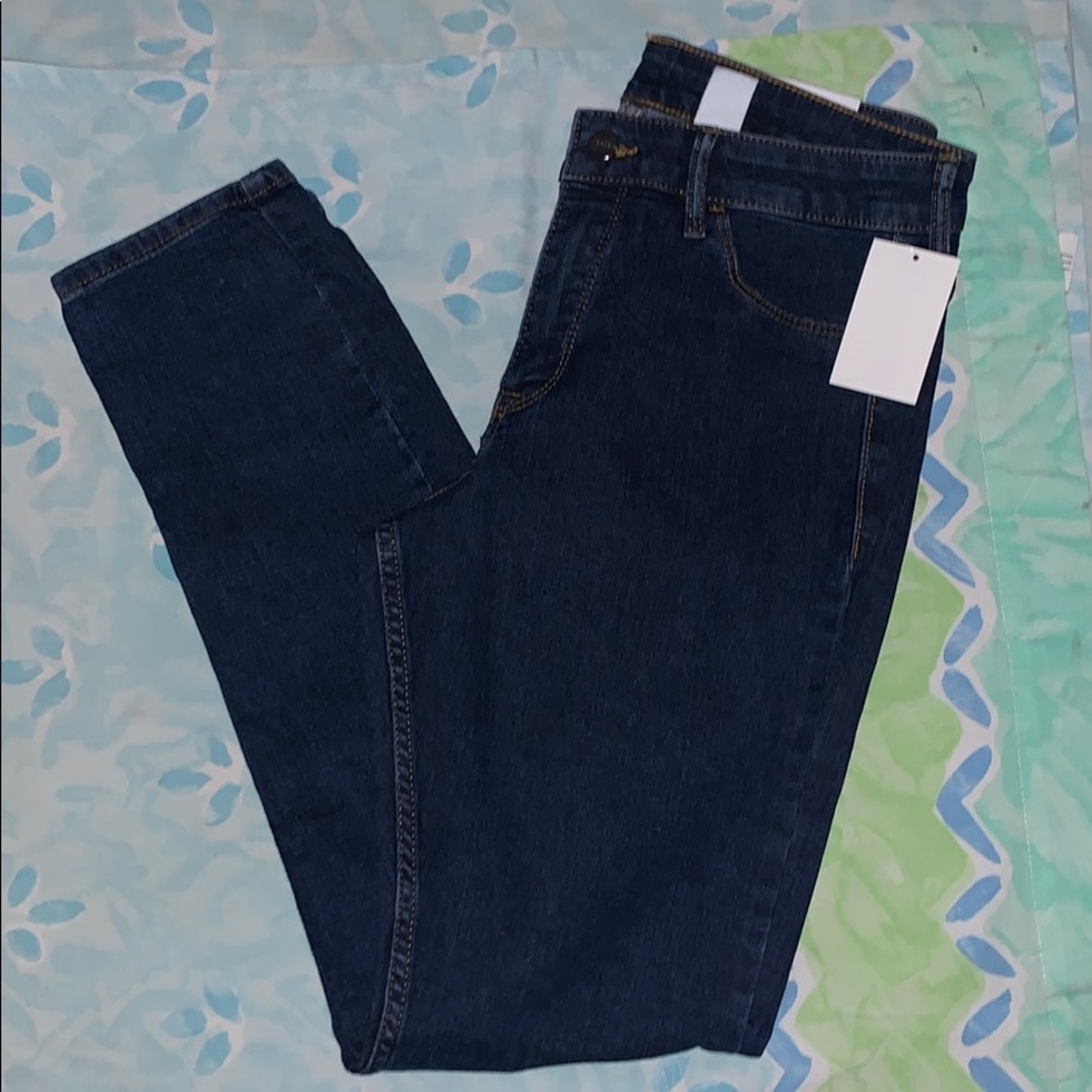 SKINNY ANKLE LENGTH DENIM BLUE JEANS